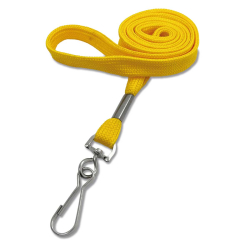 Cordon tour de cou 12 mm avec mousqueton simplex - Jaune - miniature