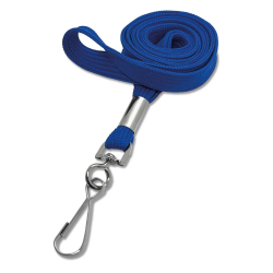 Cordon tour de cou 12 mm avec mousqueton simplex - Bleu roi - miniature