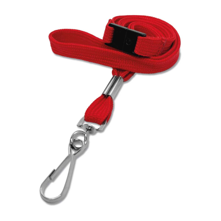 Cordon sécuritaire 12 mm avec mousqueton simplex - Rouge