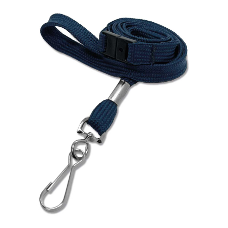 Cordon sécuritaire 12 mm avec mousqueton simplex - Bleu marine