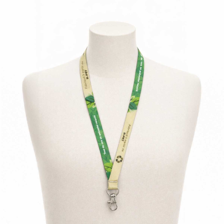 Cordon tour de cou (rPET) avec mousqueton fermoir - lot de 50 - buste