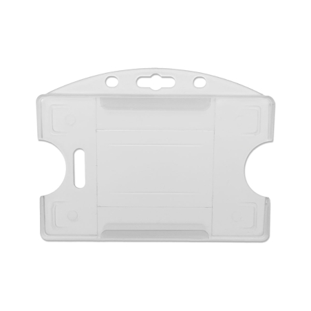 PBR1001D-H0 lot de 100 porte-badge rigides pour 2 cartes horizontal -  86x54mm - miniature