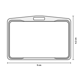 PBR2005-H-OR - Porte badge rigide cuivré 86x54mm, horizontal - mesure