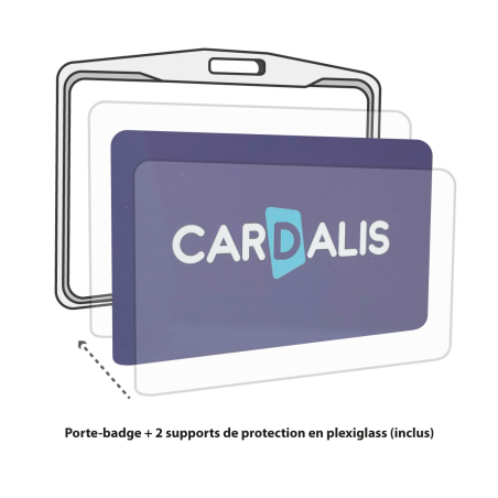 PBR2005-H-OR - Porte badge rigide cuivré 86x54mm, horizontal - plexiglass