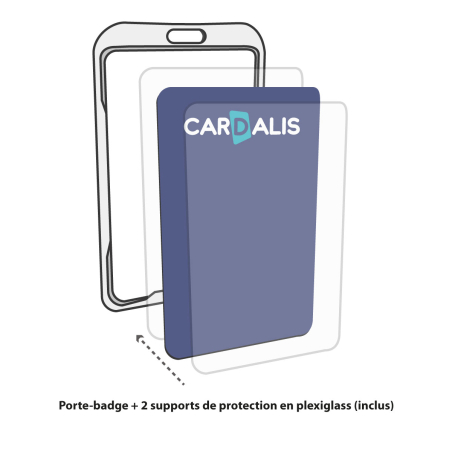 PBR2005-H-OR - Porte badge rigide cuivré 86x54mm, vertical - plexiglass