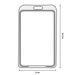 PBR2005-H-OR - Porte badge rigide cuivré 86x54mm, vertical - mesure