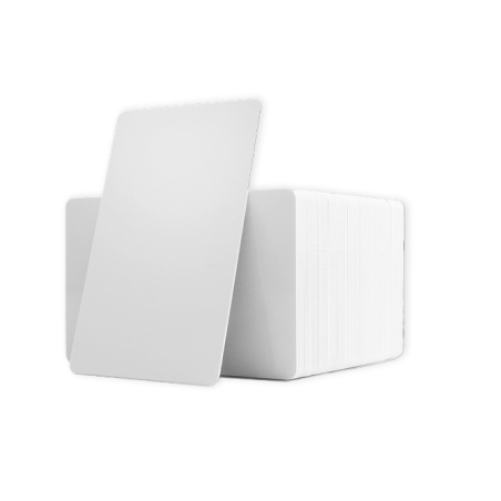 800016-107ADHP - Cartes PVC adhésives, 86x54mm, ép 0.3mm (autocollant papier)_lot de 100