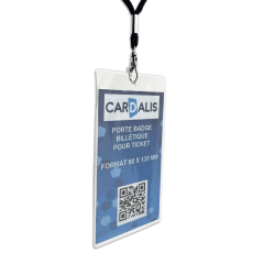 Porte badge souple billétique pour ticket 80x135 mm - cartes