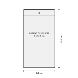 Porte badge souple billétique pour ticket 80x135 mm - dimension