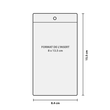 Porte badge souple billétique pour ticket 80x135 mm - dimension