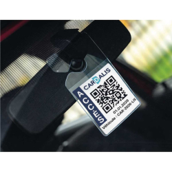 Porte-badge véhicule avec accroche rétroviseur - situation