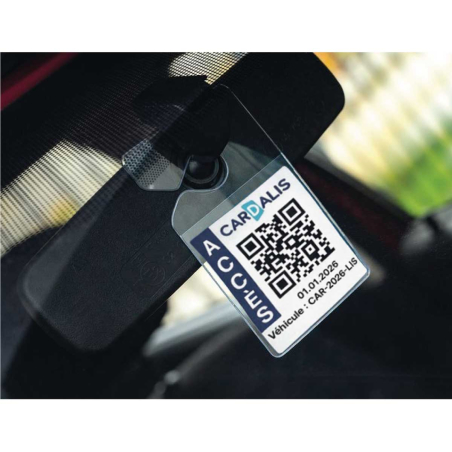 Porte-badge véhicule avec accroche rétroviseur - situation