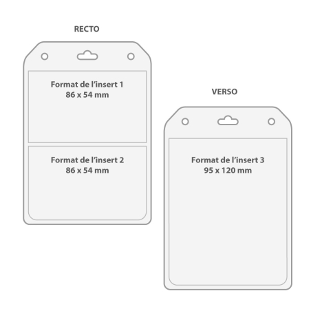 porte badge souple duo - dimension