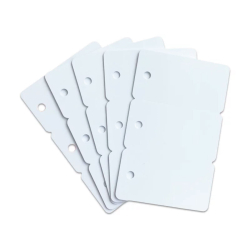 Cartes PVC sécables en 3, 28,6x54mm, ép 0,76mm + perforation - miniature