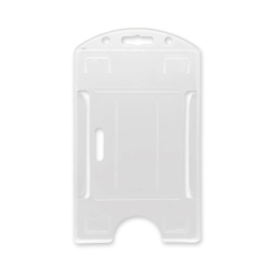 Porte badge rigide 1 face, vertical, format 86x54mm, translucide