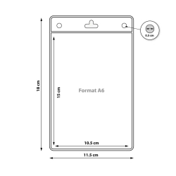 Porte badge souple transparent pour vos documents A6 - dimension