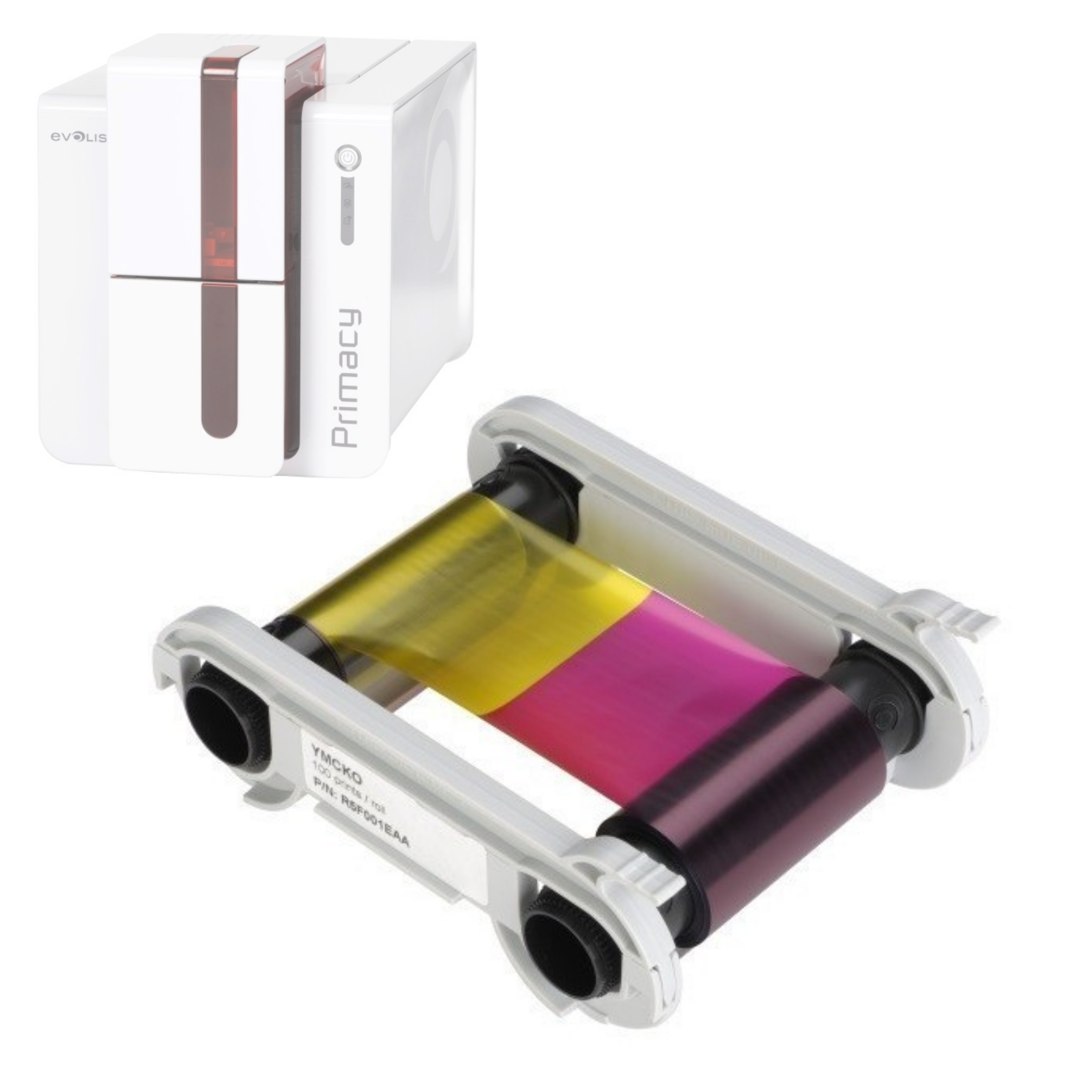 Ruban Impression Evolis Badgy - 100 Pages Transfert Thermique