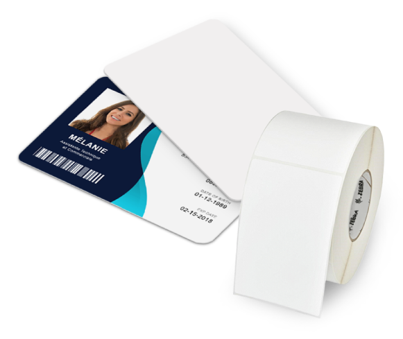 Carte vierge blanche et badge PVC pour imprimante cartes